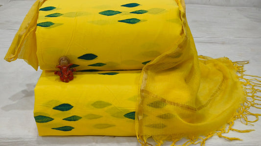 Pure cotton top and bottom set with Kota Doriya Dupatta (2.50 mtr top, 2.50 mtr bottom , 2.50 mtr Dupatta)