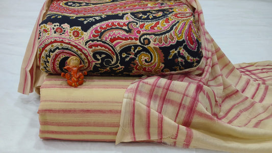 Pure cotton top and bottom set with Cotton Dupatta (2.50 mtr top, 2.50 mtr bottom , 2.50 mtr Dupatta)