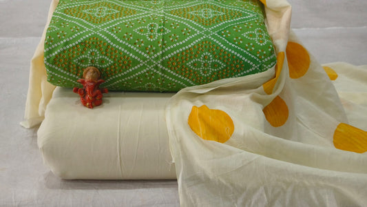 Pure cotton top and bottom set with Cotton Dupatta (2.50 mtr top, 2.50 mtr bottom , 2.50 mtr Dupatta)