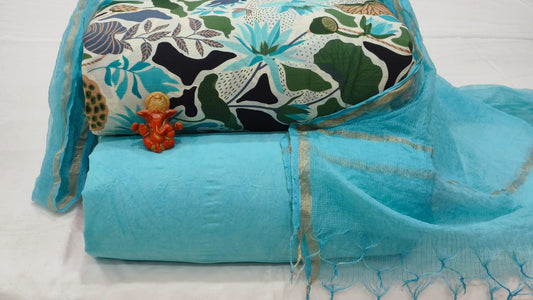 Pure cotton top and bottom set with Kota Doriya Dupatta (2.50 mtr top, 2.50 mtr bottom , 2.50 mtr Dupatta)