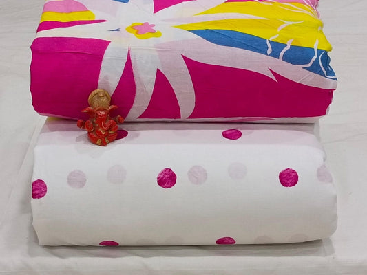 Pure cotton top and bottom set (2.5 mtr top, 2.5 mtr bottom)