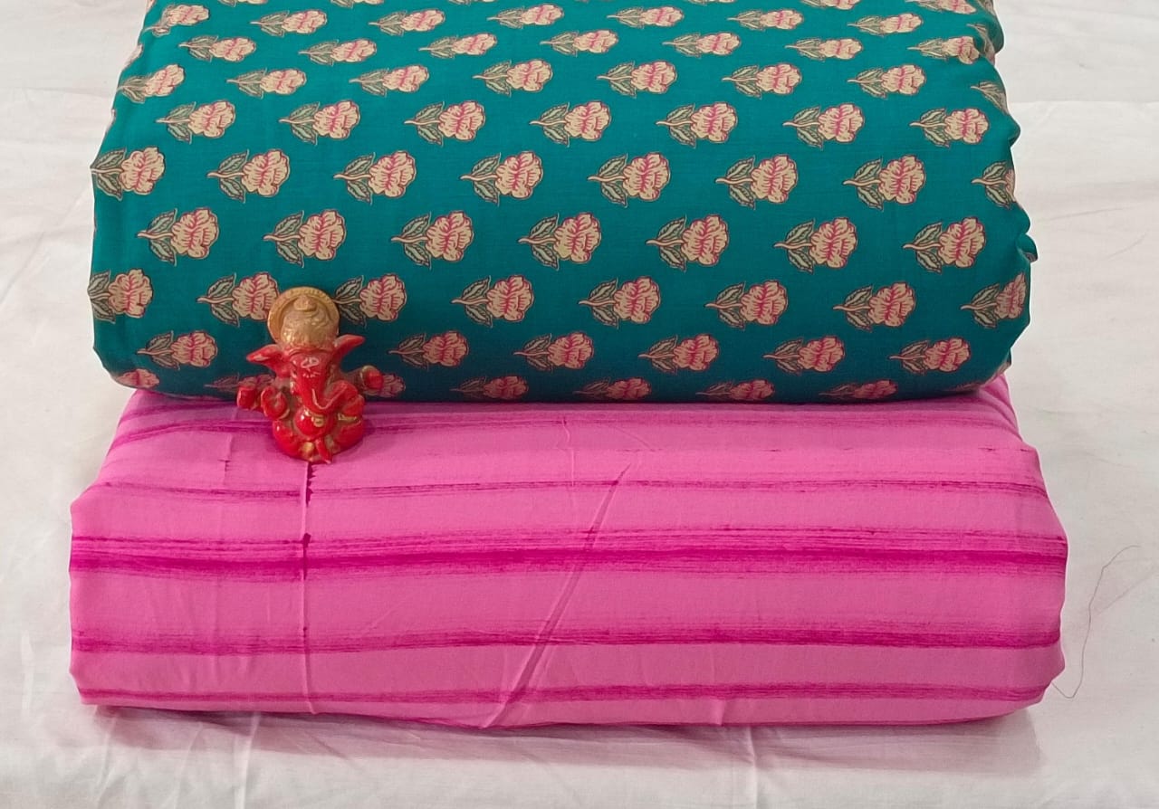 Pure cotton top and bottom set (2.5 mtr top, 2.5 mtr bottom)
