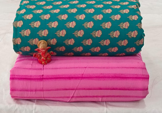 Pure cotton top and bottom set (2.5 mtr top, 2.5 mtr bottom)