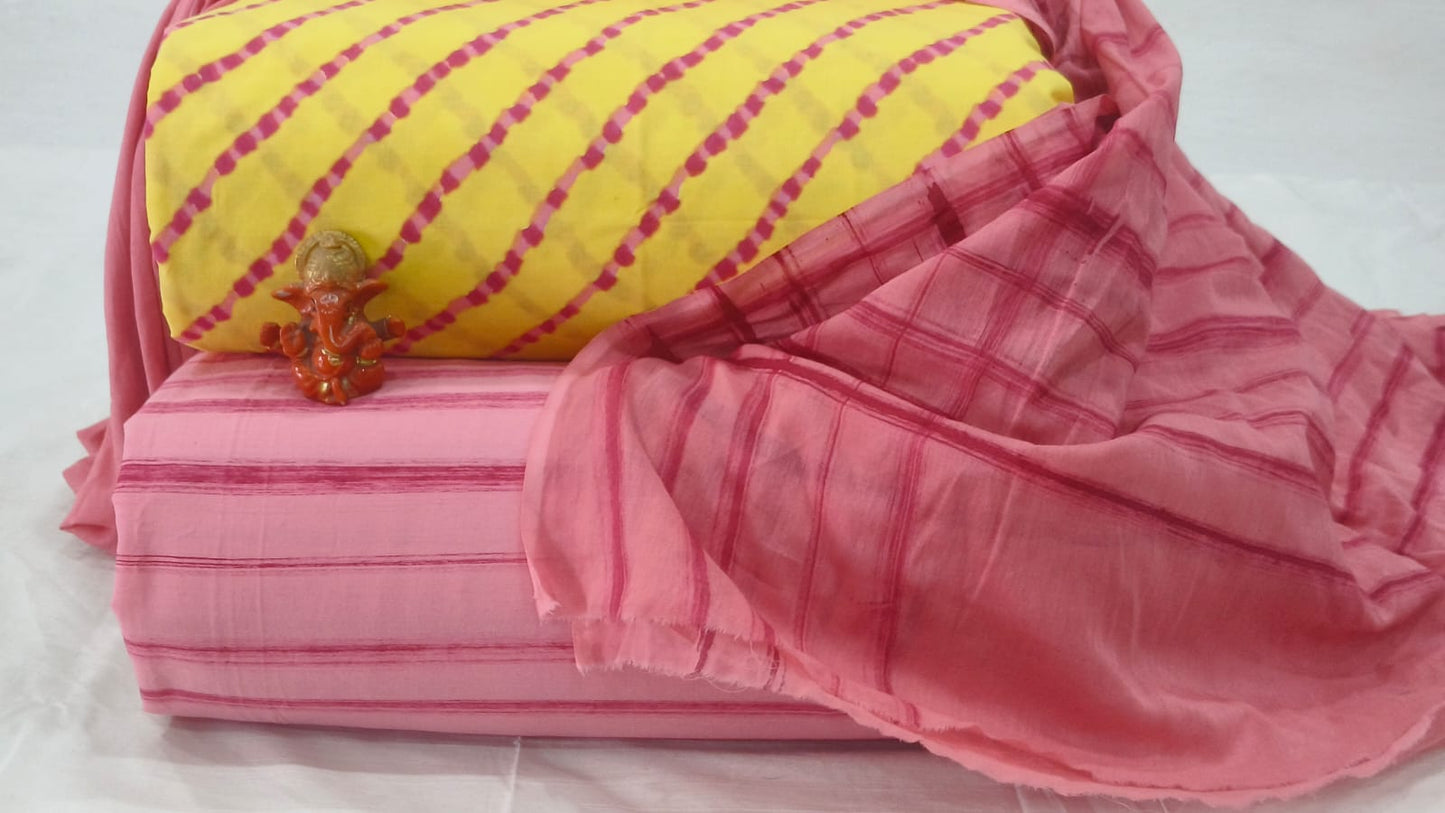 Pure cotton top and bottom set with Cotton Dupatta (2.50 mtr top, 2.50 mtr bottom , 2.50 mtr Dupatta)