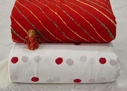 Pure cotton top and bottom set (2.5 mtr top, 2.5 mtr bottom)