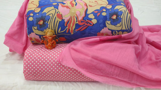 Pure cotton top and bottom set with Cotton Dupatta (2.50 mtr top, 2.50 mtr bottom , 2.50 mtr Dupatta)