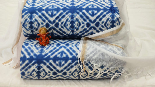 Pure cotton top and bottom set with Kota Doriya Dupatta (2.50 mtr top, 2.50 mtr bottom , 2.50 mtr Dupatta)