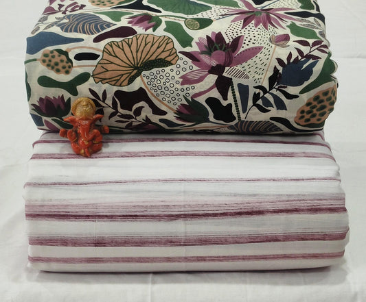 Pure cotton top and bottom set (2.5 mtr top, 2.5 mtr bottom)