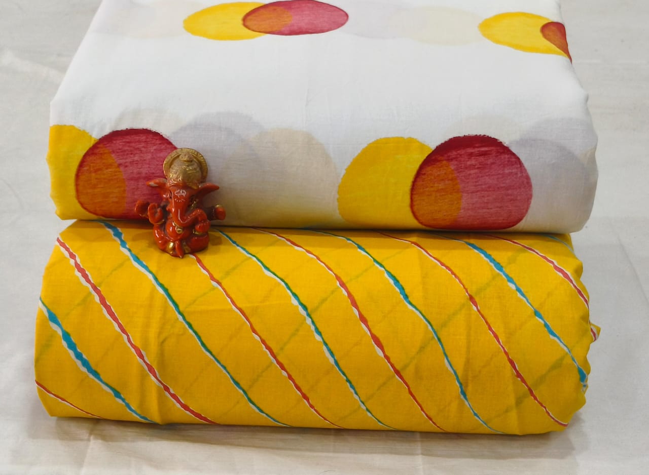 Pure cotton top and bottom set (2.5 mtr top, 2.5 mtr bottom)