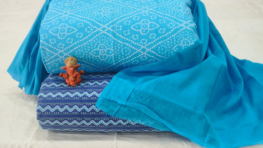 Pure cotton top and bottom set with Cotton Dupatta (2.50 mtr top, 2.50 mtr bottom , 2.50 mtr Dupatta)
