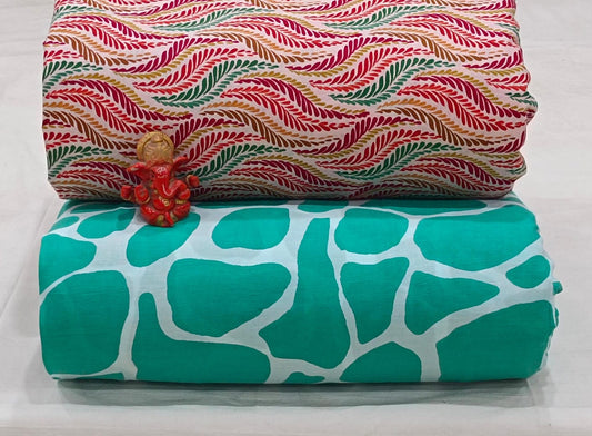 Pure cotton top and bottom set (2.5 mtr top, 2.5 mtr bottom)