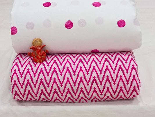 Pure cotton top and bottom set (2.5 mtr top, 2.5 mtr bottom)