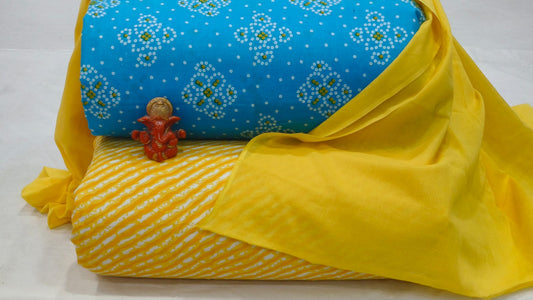 Pure cotton top and bottom set with Cotton Dupatta (2.50 mtr top, 2.50 mtr bottom , 2.50 mtr Dupatta)