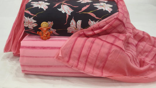 Pure cotton top and bottom set with Cotton Dupatta (2.50 mtr top, 2.50 mtr bottom , 2.50 mtr Dupatta)