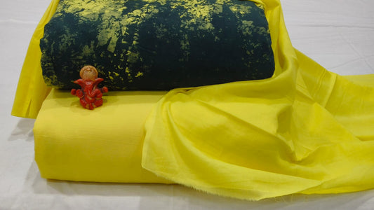 Pure cotton top and bottom set with Cotton Dupatta (2.50 mtr top, 2.50 mtr bottom , 2.50 mtr Dupatta)