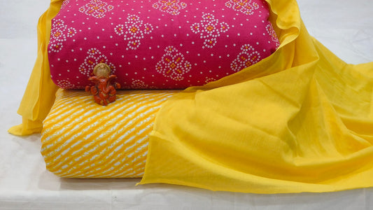Pure cotton top and bottom set with Cotton Dupatta (2.50 mtr top, 2.50 mtr bottom , 2.50 mtr Dupatta)