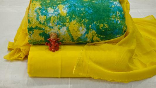 Pure cotton top and bottom set with Cotton Dupatta (2.50 mtr top, 2.50 mtr bottom , 2.50 mtr Dupatta)