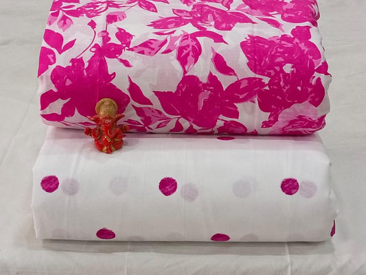 Pure cotton top and bottom set (2.5 mtr top, 2.5 mtr bottom)