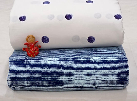 Pure cotton top and bottom set (2.5 mtr top, 2.5 mtr bottom)