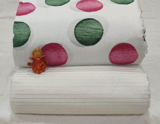 Pure cotton top and bottom set (2.5 mtr top, 2.5 mtr bottom)