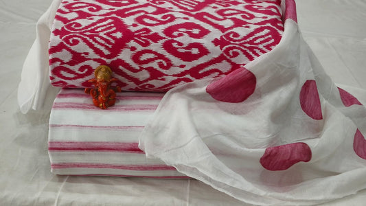 Pure cotton top and bottom set with Cotton Dupatta (2.50 mtr top, 2.50 mtr bottom , 2.50 mtr Dupatta)