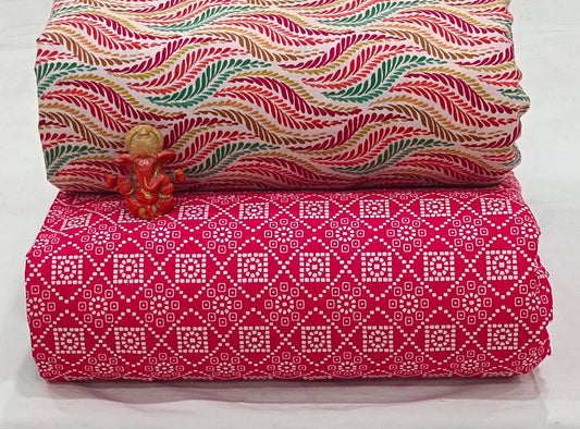 Pure cotton top and bottom set (2.5 mtr top, 2.5 mtr bottom)