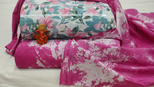 Pure cotton top and bottom set with Cotton Dupatta (2.50 mtr top, 2.50 mtr bottom , 2.50 mtr Dupatta)