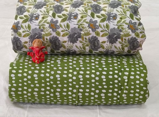 Pure cotton top and bottom set (2.5 mtr top, 2.5 mtr bottom)