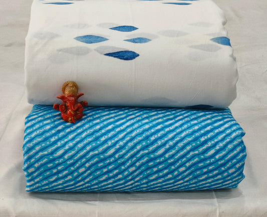 Pure cotton top and bottom set (2.5 mtr top, 2.5 mtr bottom)