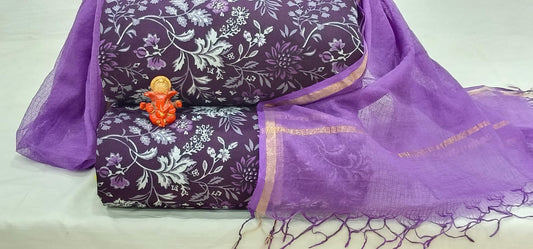 Pure cotton top and bottom set with Kota Doriya Dupatta (2.50 mtr top, 2.50 mtr bottom , 2.50 mtr Dupatta)