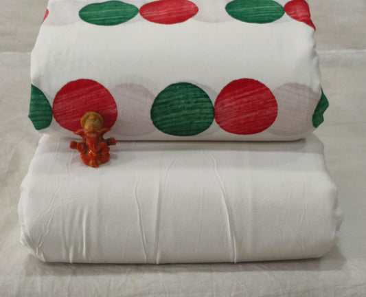 Pure cotton top and bottom set (2.5 mtr top, 2.5 mtr bottom)