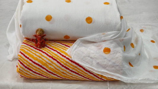 Pure cotton top and bottom set with Cotton Dupatta (2.50 mtr top, 2.50 mtr bottom , 2.50 mtr Dupatta)