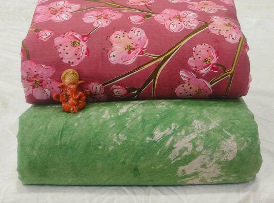 Pure cotton top and bottom set (2.5 mtr top, 2.5 mtr bottom)