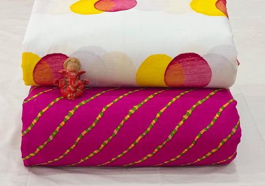 Pure cotton top and bottom set (2.5 mtr top, 2.5 mtr bottom)