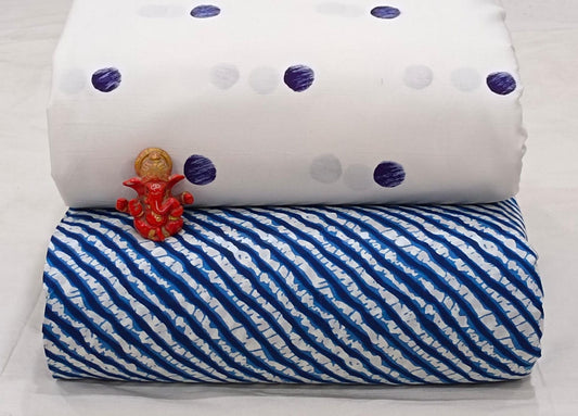 Pure cotton top and bottom set (2.5 mtr top, 2.5 mtr bottom)