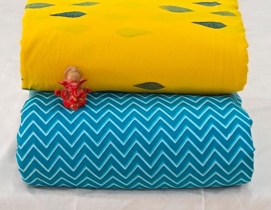 Pure cotton top and bottom set (2.5 mtr top, 2.5 mtr bottom)