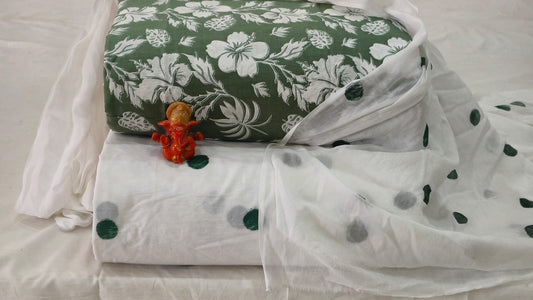 Pure cotton top and bottom set with Cotton Dupatta (2.50 mtr top, 2.50 mtr bottom , 2.50 mtr Dupatta)