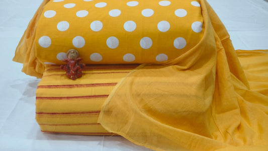 Pure cotton top and bottom set with Cotton Dupatta (2.50 mtr top, 2.50 mtr bottom , 2.50 mtr Dupatta)