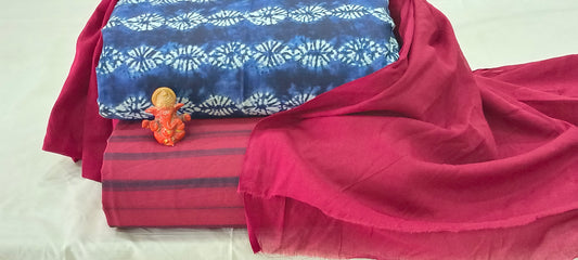 Pure cotton top and bottom set with Cotton Dupatta (2.50 mtr top, 2.50 mtr bottom , 2.50 mtr Dupatta)