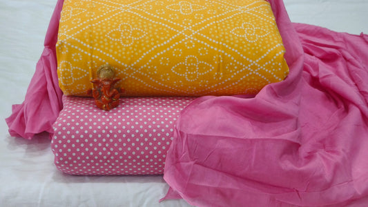 Pure cotton top and bottom set with Cotton Dupatta (2.50 mtr top, 2.50 mtr bottom , 2.50 mtr Dupatta)